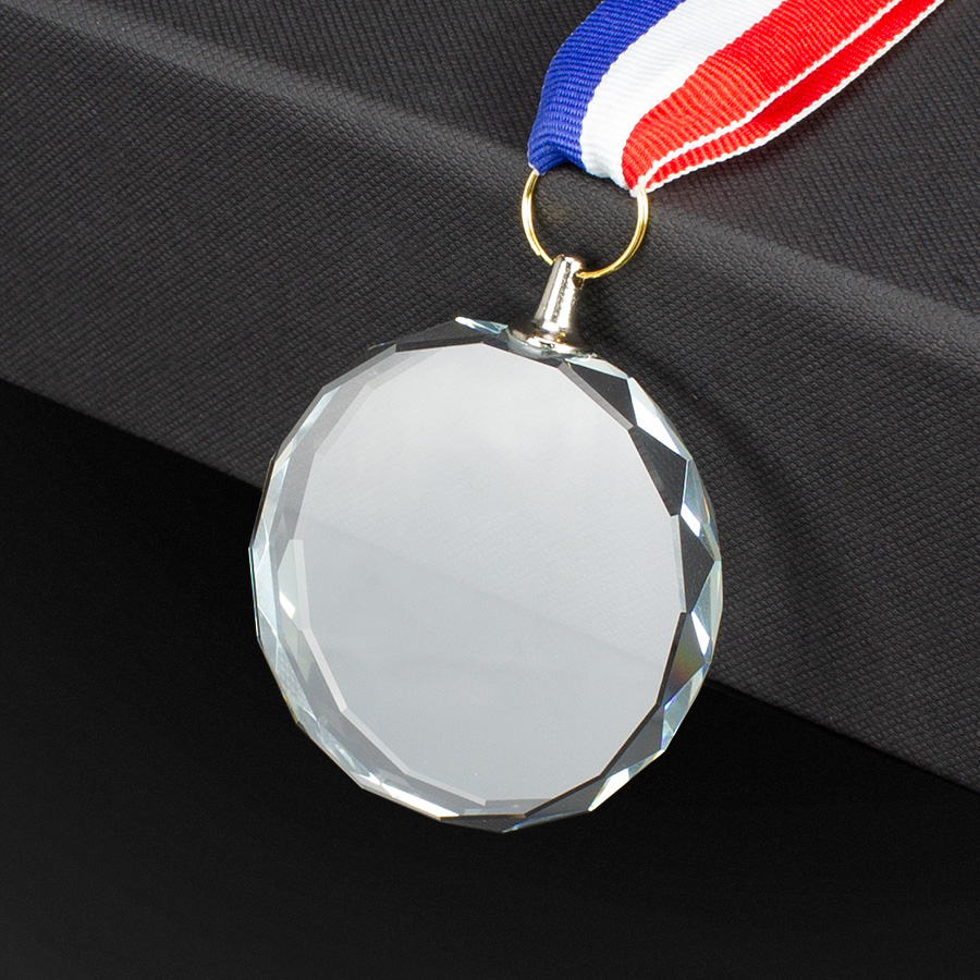 Medalla Cristal "Diamond" con cinta tricolor - Imagen 2