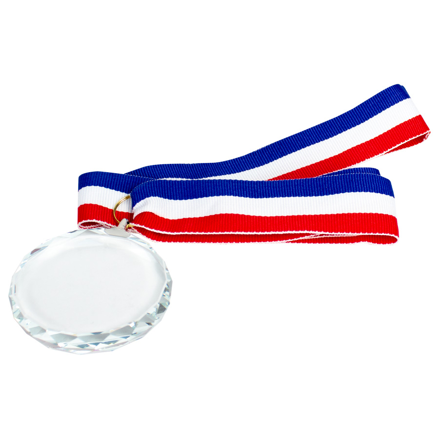 Medalla Cristal "Diamond" con cinta tricolor - Imagen 4
