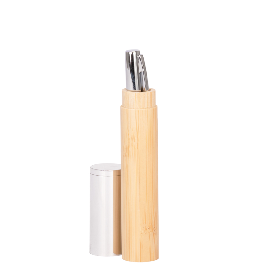 Boligrafo Metálico Airlie con grip de bamboo y estuche B79 - Imagen 2