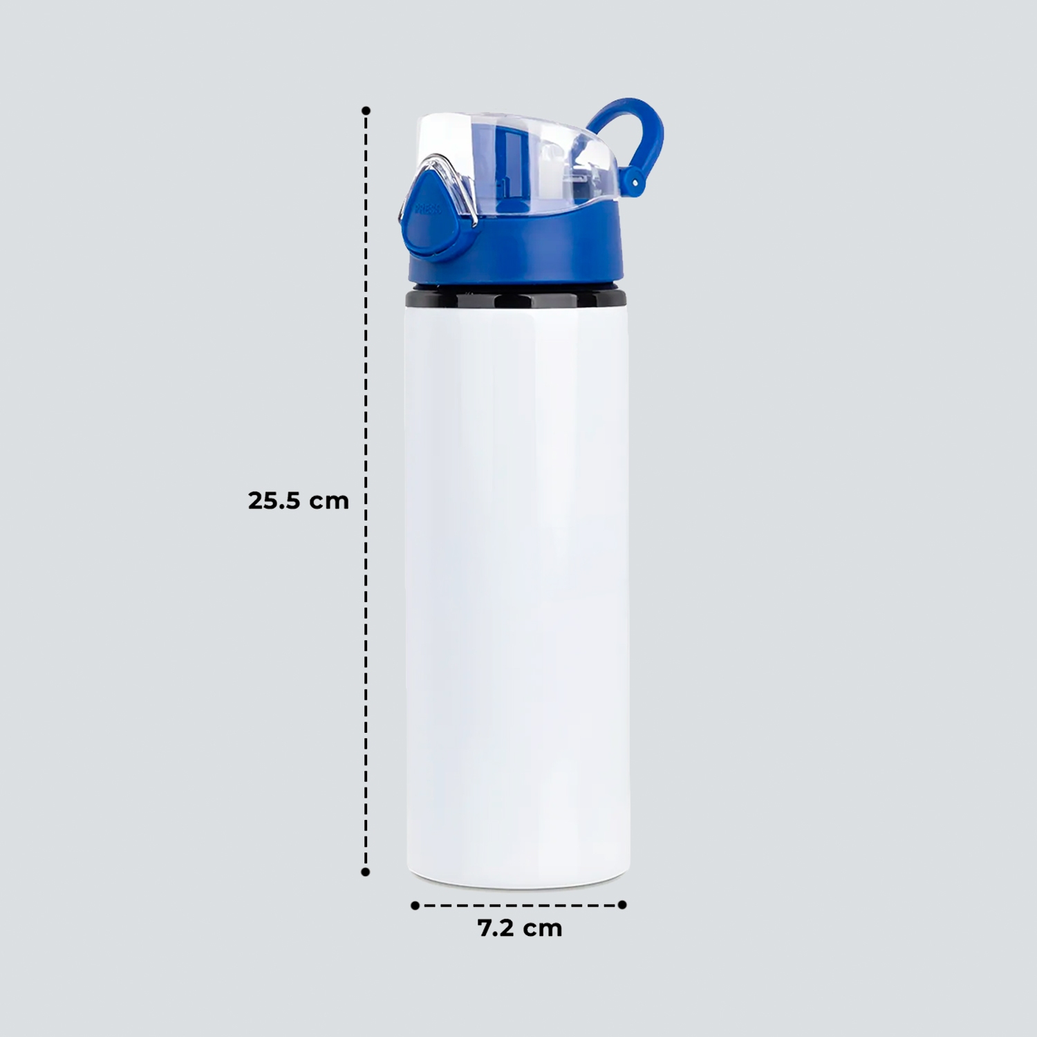 botella aluminio tapa click con seguro 750 ml