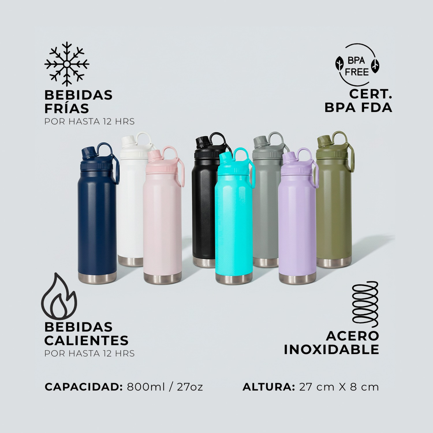 Botella Térmica Palmer acero inoxidable 800 ml - Imagen 3