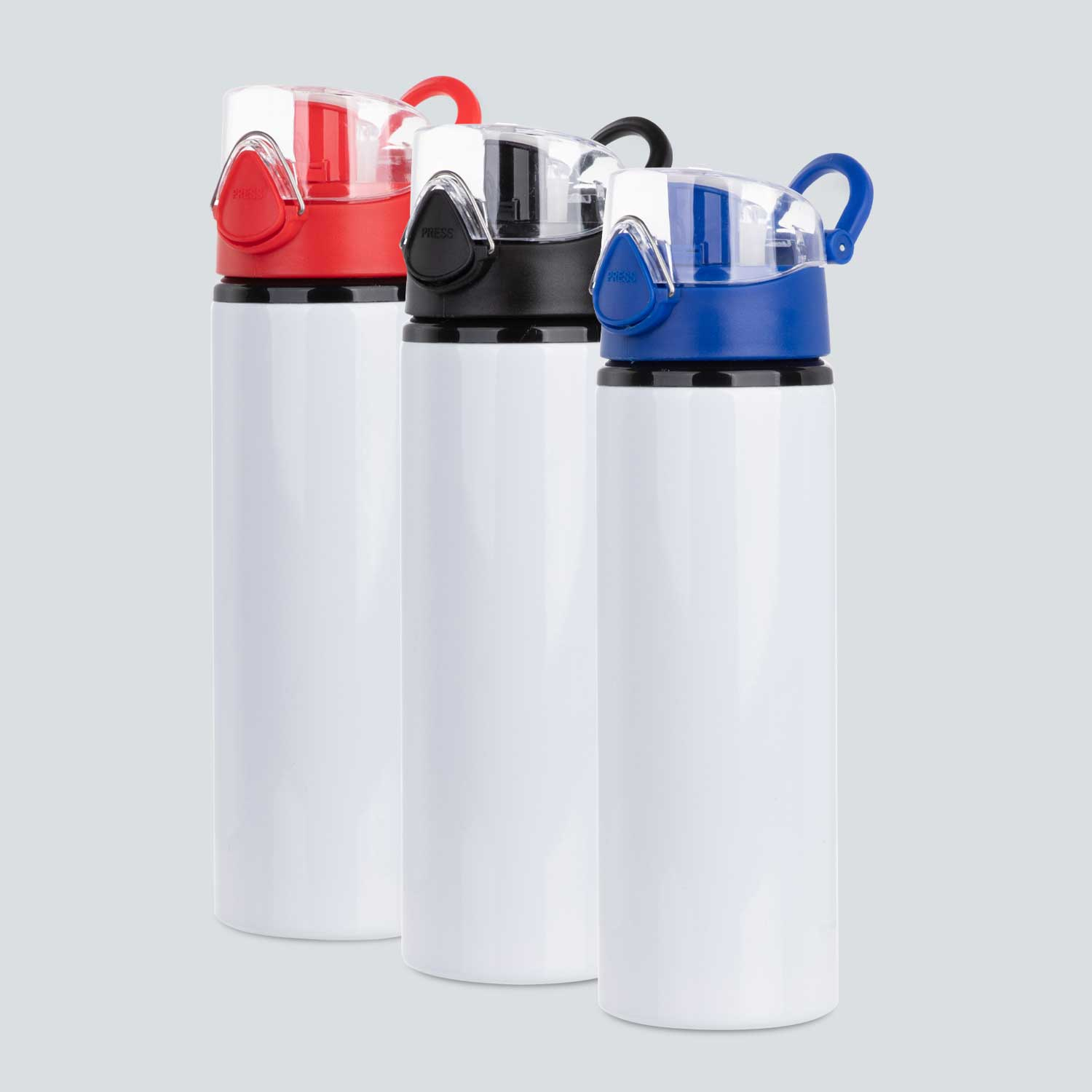 botella aluminio tapa click con seguro 750 ml